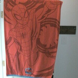 Vintage Red & Blue Marvel Spiderman Beach Towel with Embroidered Appliqué 58x29"